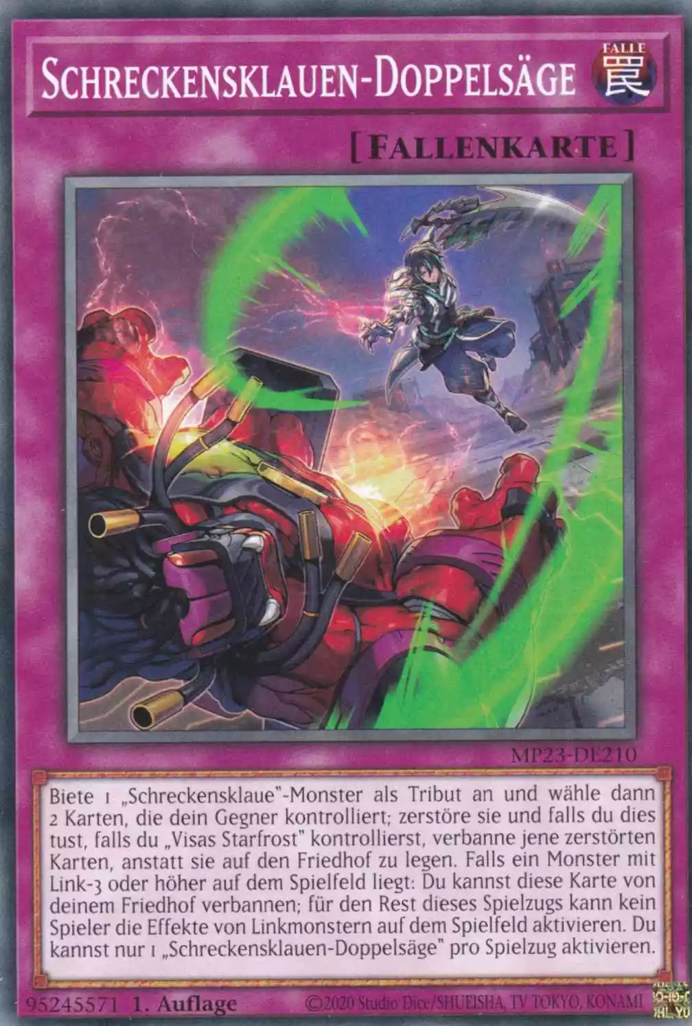 Schreckensklauen-Doppelsäge MP23-DE210 ist in Common Yu-Gi-Oh Karte aus 25th Anniversary Tin Dueling Heroes 1.Auflage