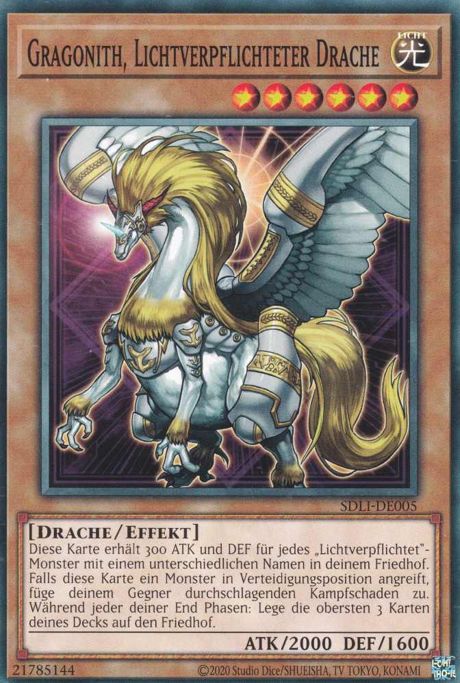 Gragonith, Lichtverpflichteter Drache SDLI-DE005 ist in Common Yu-Gi-Oh Karte aus Realm Of Light unlimitiert