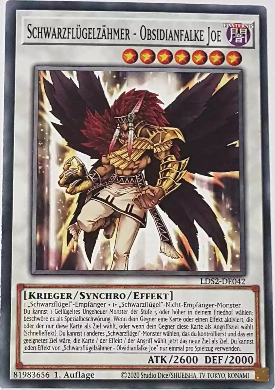 Schwarzflügelzähmer - Obsidianfalke Joe LDS2-DE042 ist in Common Yu-Gi-Oh Karte aus Legendary Duelists: Season 2 1.Auflage