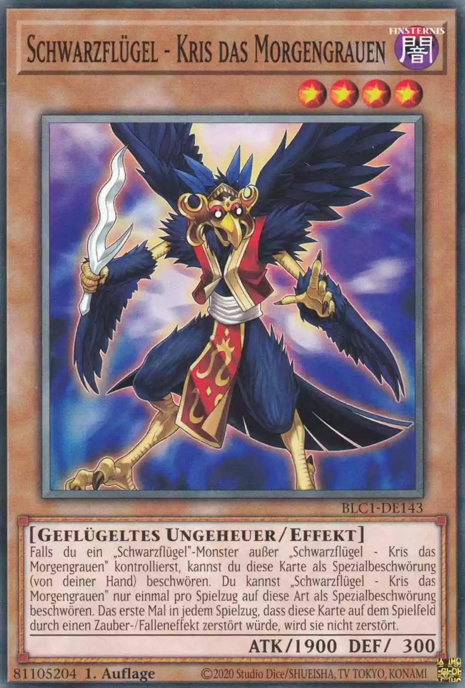 Schwarzflügel - Kris das Morgengrauen BLC1-DE143 ist in Common Yu-Gi-Oh Karte aus Battles of Legend Chapter 1 1.Auflage