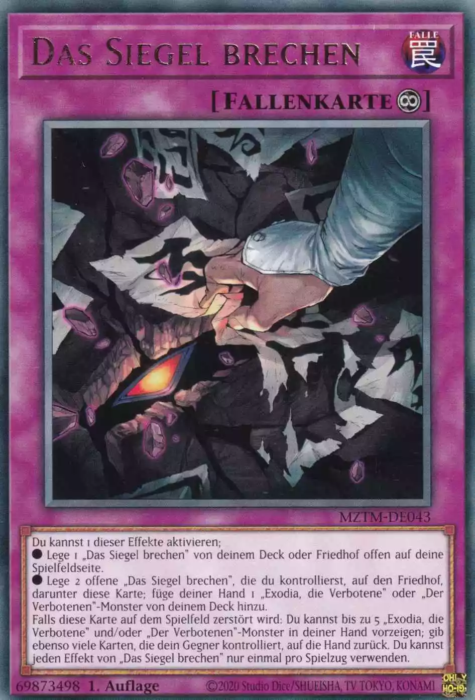 Das Siegel brechen MZTM-DE043 ist in Rare Yu-Gi-Oh Karte aus Maze of the Master 1.Auflage