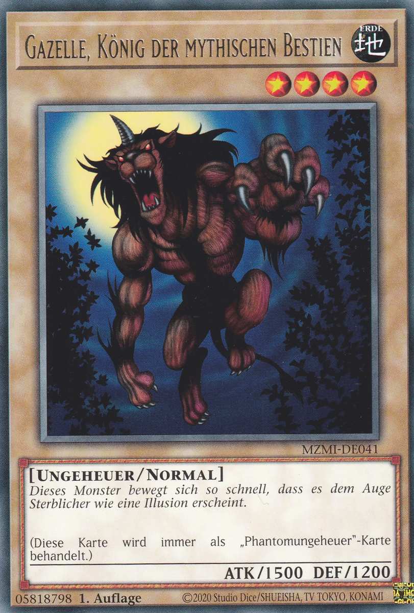 Gazelle, König der mythischen Bestien MZMI-DE041 ist in Rare Yu-Gi-Oh Karte aus Maze of Millennia 1.Auflage