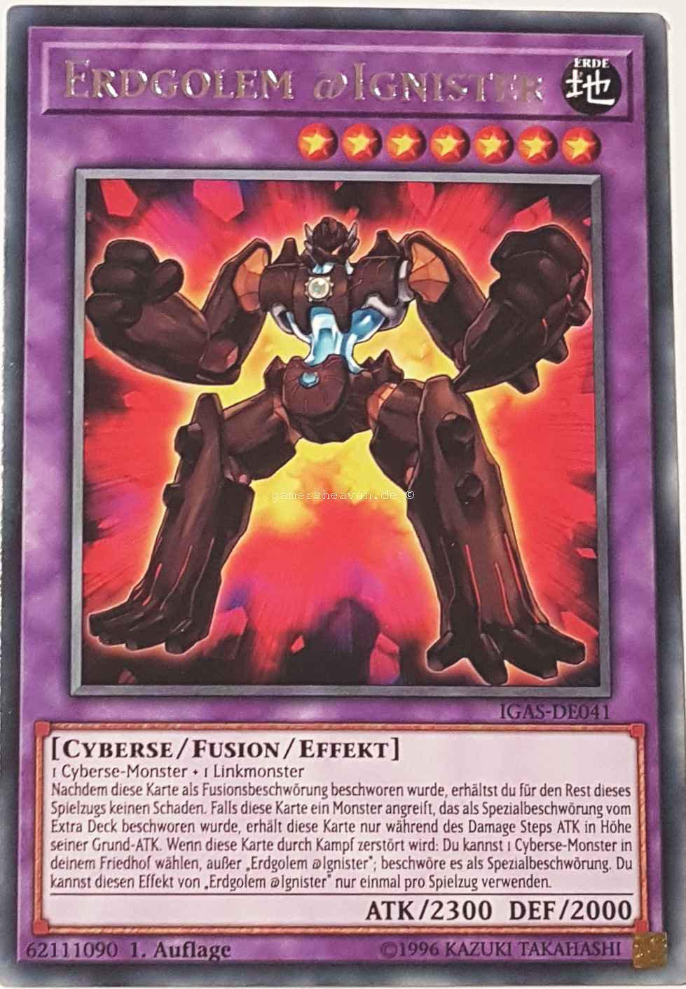 Erdgolem @Ignister IGAS-DE041 ist in Rare Yu-Gi-Oh Karte aus Ignition Assault 1.Auflage