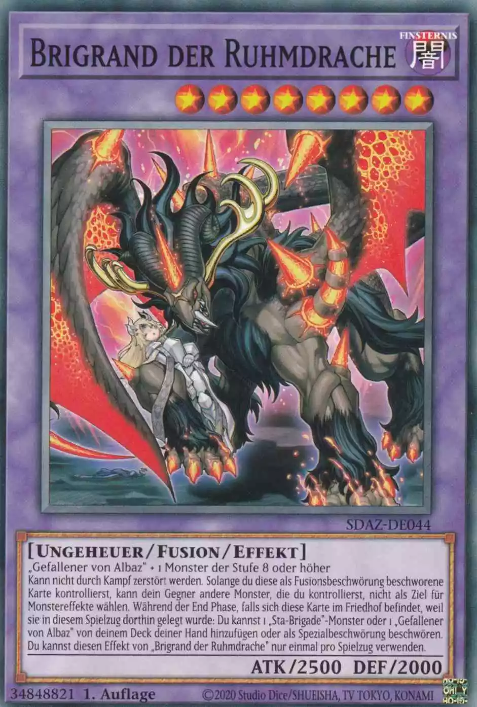 Brigrand der Ruhmdrache SDAZ-DE044 ist in Common Yu-Gi-Oh Karte aus Structure Deck Albaz Strike 1.Auflage