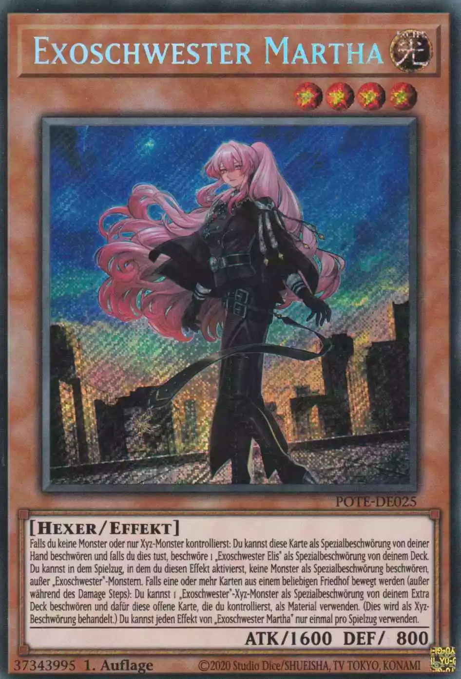 Exoschwester Martha POTE-DE025 ist in Secret Rare Yu-Gi-Oh Karte aus Power of the Elements 1.Auflage