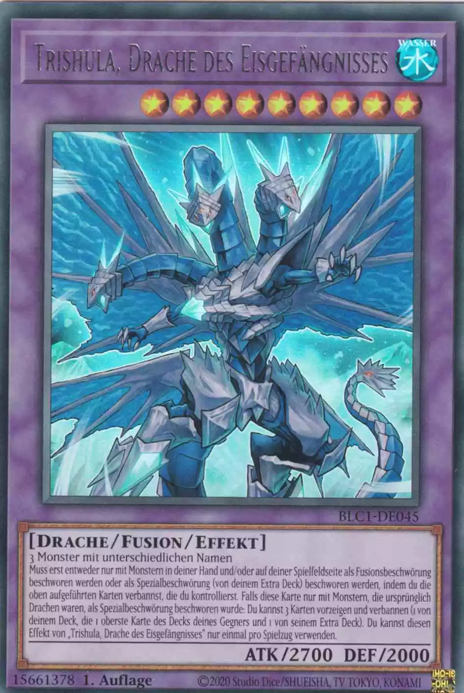 blc1-de045-s-trishula-drache-des-eisgefaengnisses-silber-ultra-rare-battles-of-legend-chapter-1 Trishula, Drache des Eisgefängnisses BLC1-DE045 ist in Silber Ultra Rare Yu-Gi-Oh Karte aus Battles of Legend Chapter 1 1.Auflage