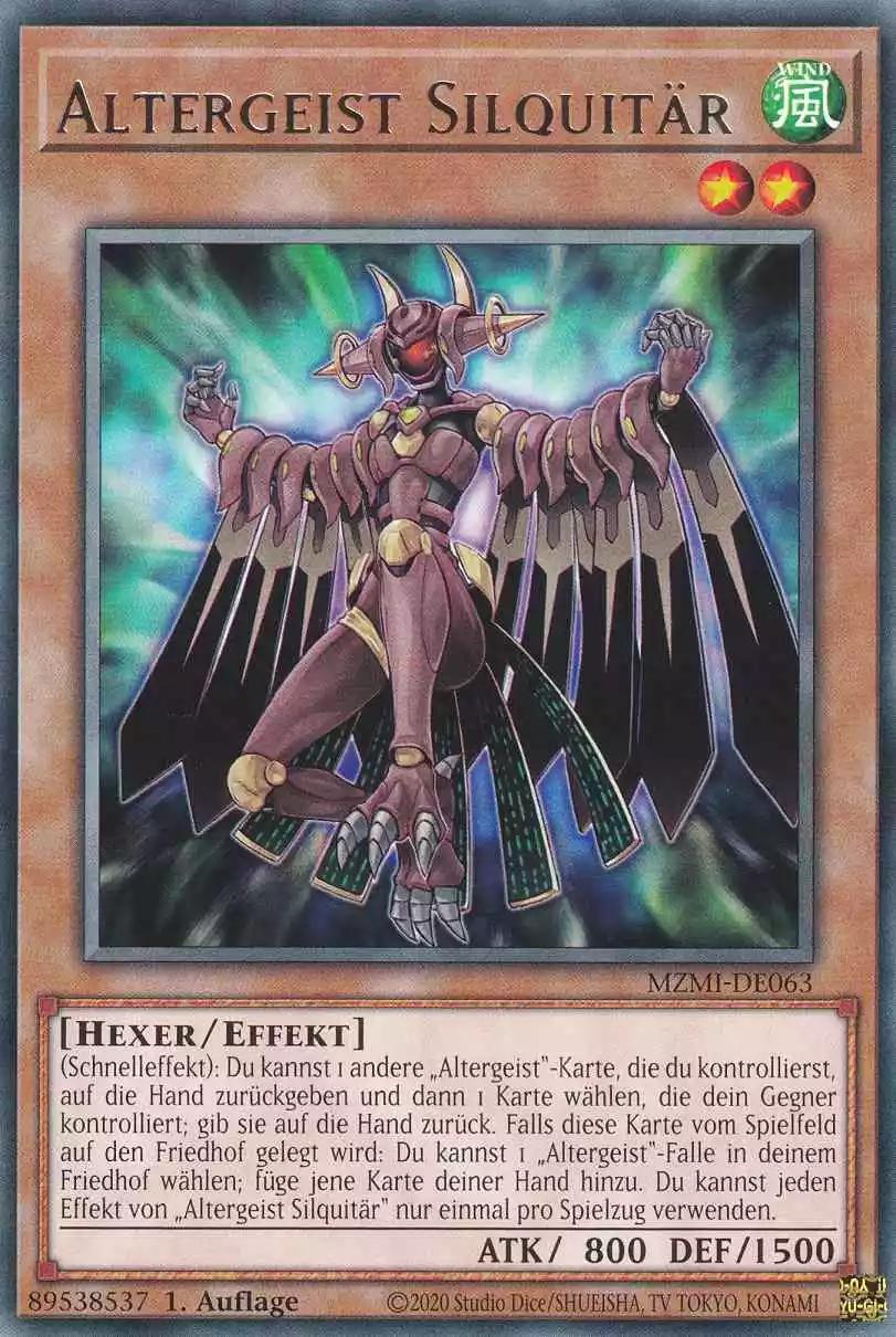 Altergeist Silquitär MZMI-DE063 ist in Rare Yu-Gi-Oh Karte aus Maze of Millennia 1.Auflage