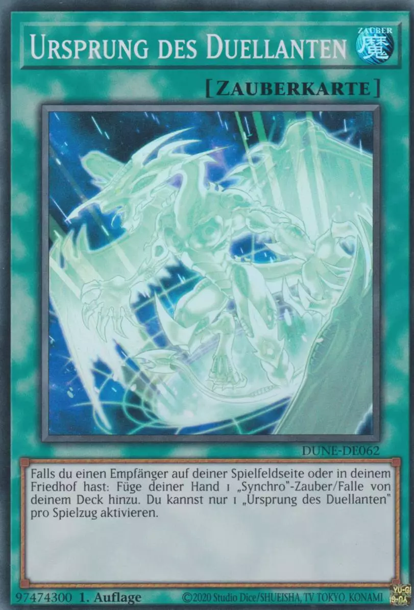 Ursprung des Duellanten DUNE-DE062 ist in Super Rare Yu-Gi-Oh Karte aus Duelist Nexus 1.Auflage