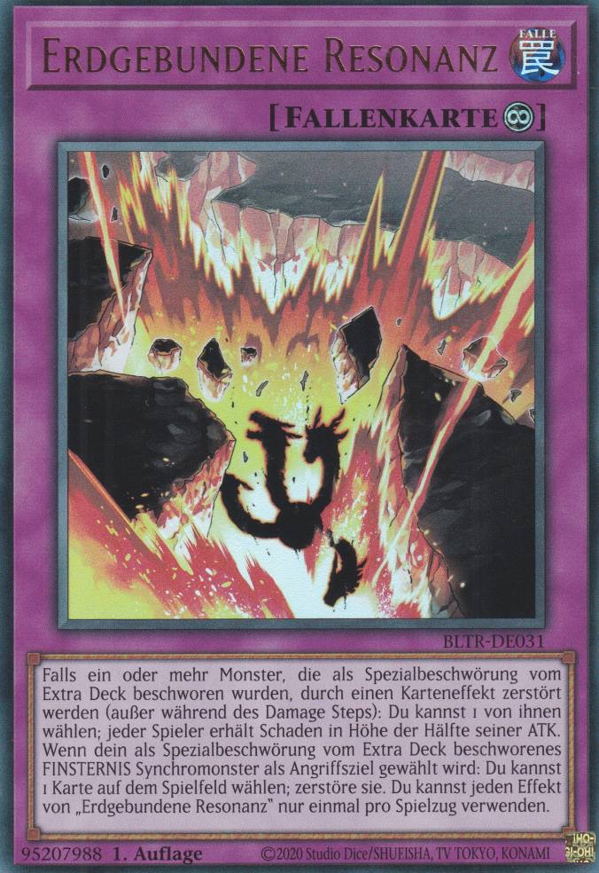 Erdgebundene Resonanz BLTR-DE031 ist in Ultra Rare Yu-Gi-Oh Karte aus Battles of Legend Terminal Revenge 1.Auflage