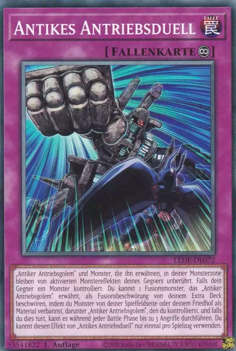 Antikes Antriebsduell LEDE-DE072 ist in Common Yu-Gi-Oh Karte aus Legacy Of Destruction 1.Auflage