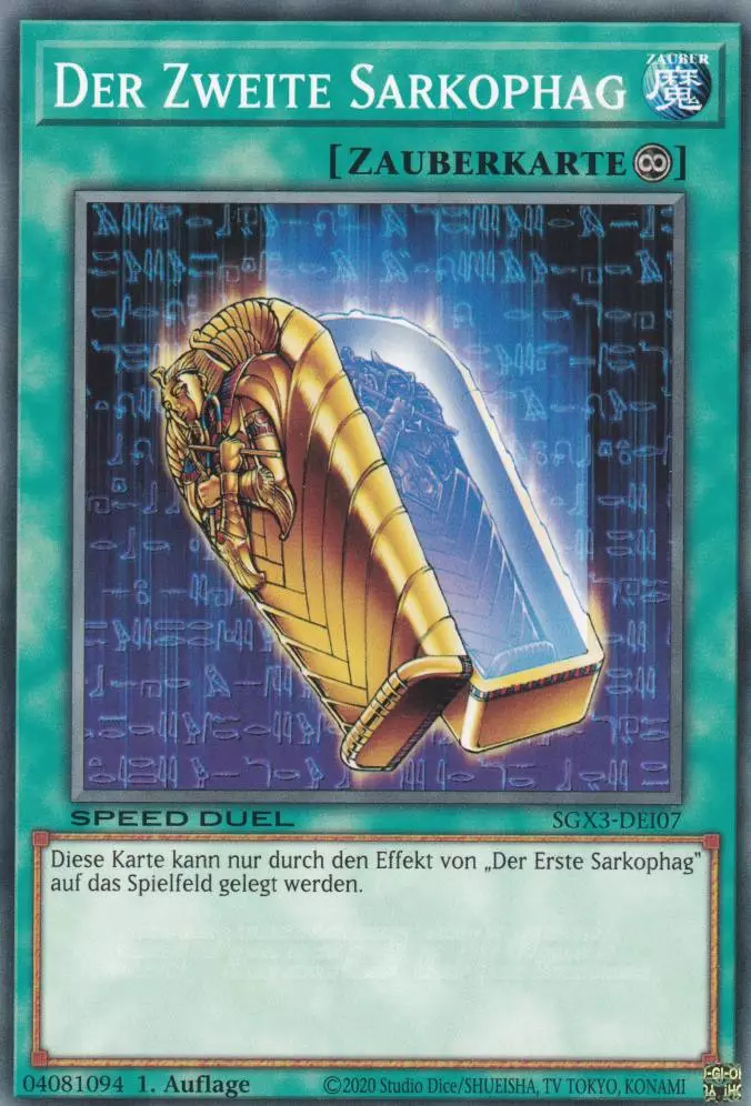 Der Zweite Sarkophag SGX3-DEI07 ist in Common Yu-Gi-Oh Karte aus Speed Duel GX: Duelists of Shadows 1.Auflage