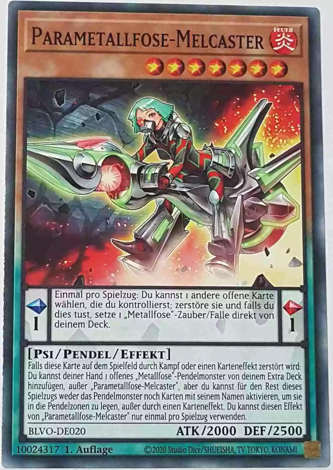 Parametallfose-Melcaster BLVO-DE020 ist in Common Yu-Gi-Oh Karte aus Blazing Vortex 1.Auflage