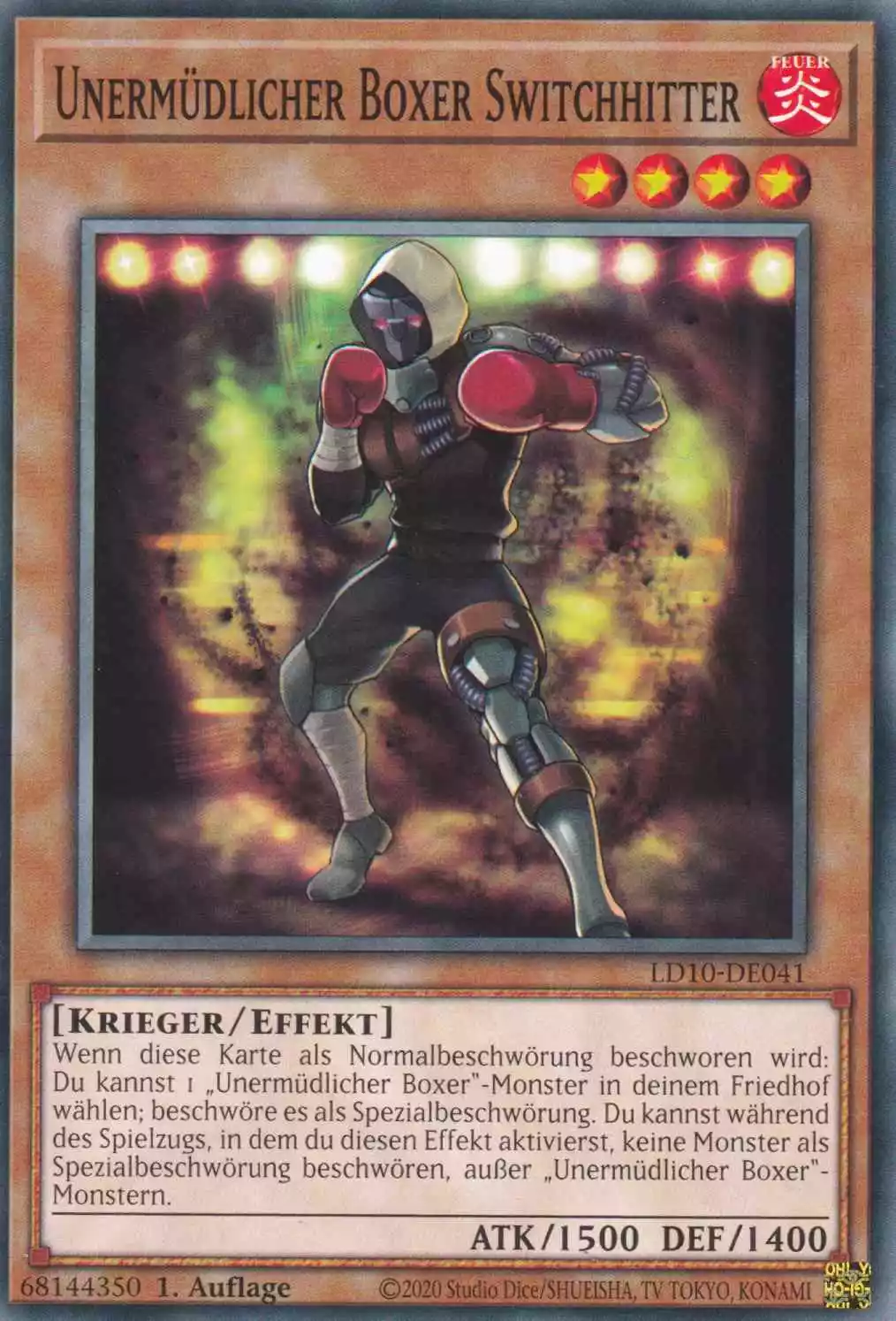 Unermüdlicher Boxer Switchhitter LD10-DE041 ist in Common Yu-Gi-Oh Karte aus Legendary Duelists Soulburning Volcano 1.Auflage