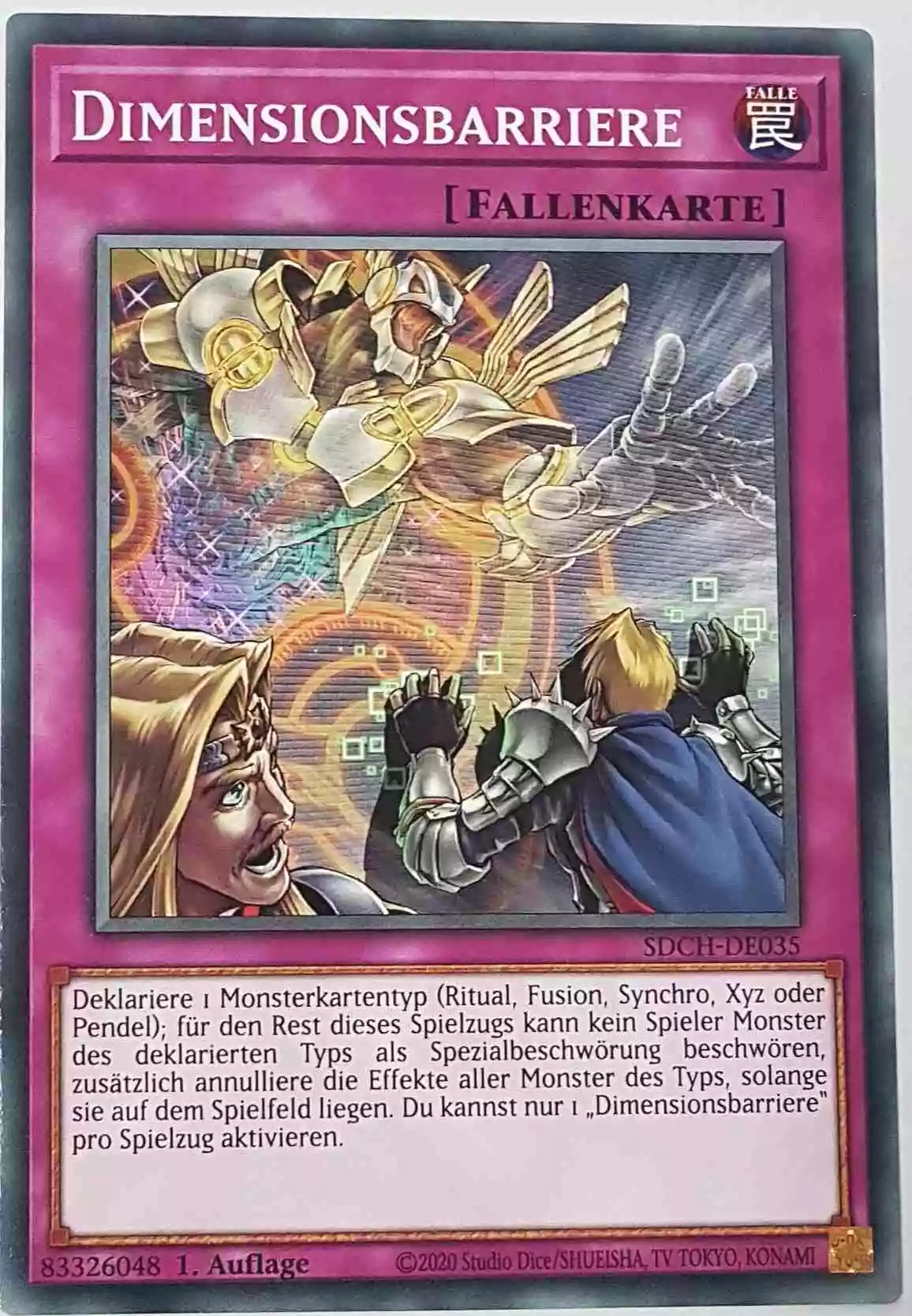 Dimensionsbarriere SDCH-DE035 ist in Common Yu-Gi-Oh Karte aus Spirit Charmers 1. Auflage