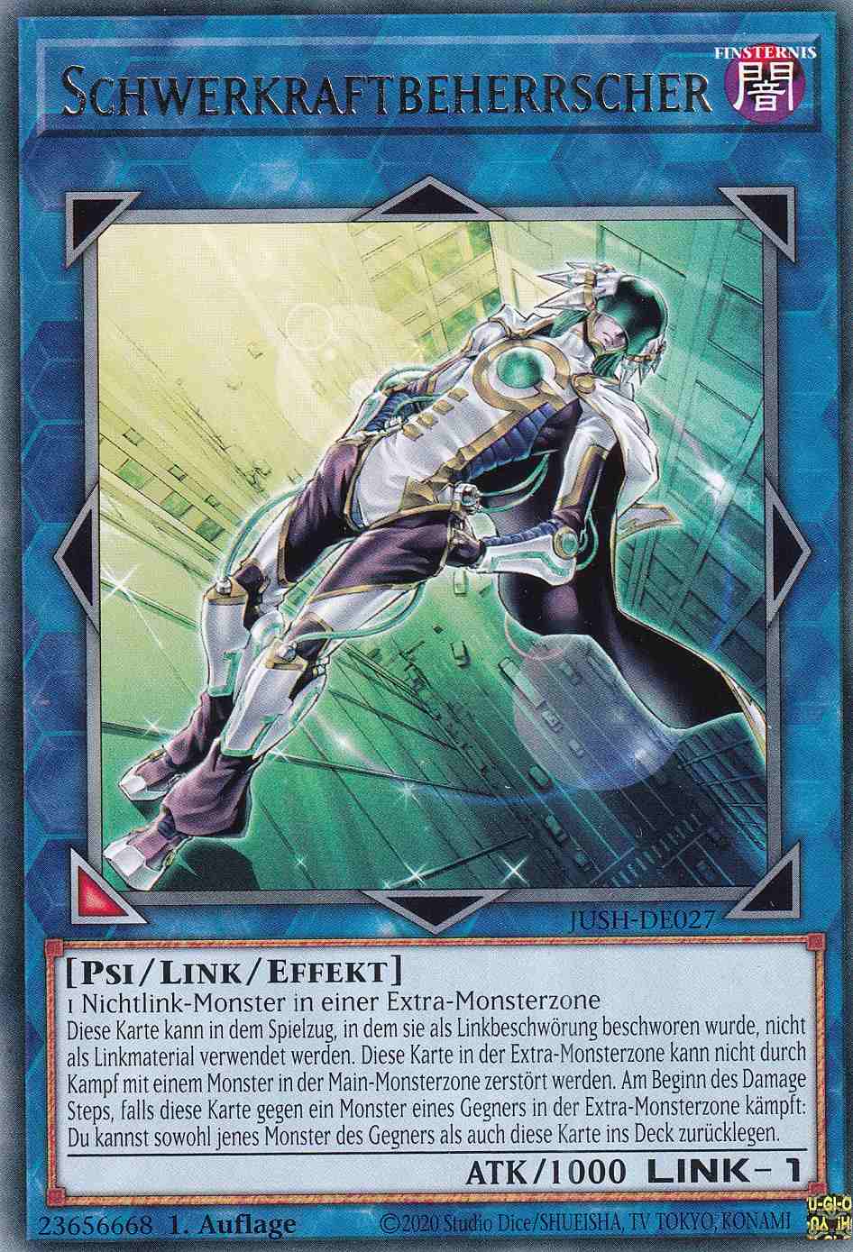 Schwerkraftbeherrscher JUSH-DE027 ist in Rare Yu-Gi-Oh Karte aus Justice Hunters 1.Auflage