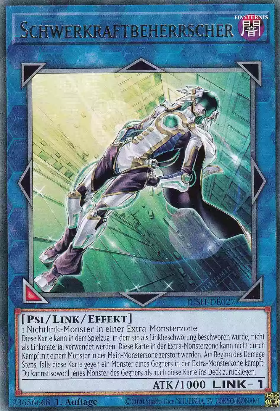 Schwerkraftbeherrscher JUSH-DE027 ist in Rare Yu-Gi-Oh Karte aus Justice Hunters 1.Auflage