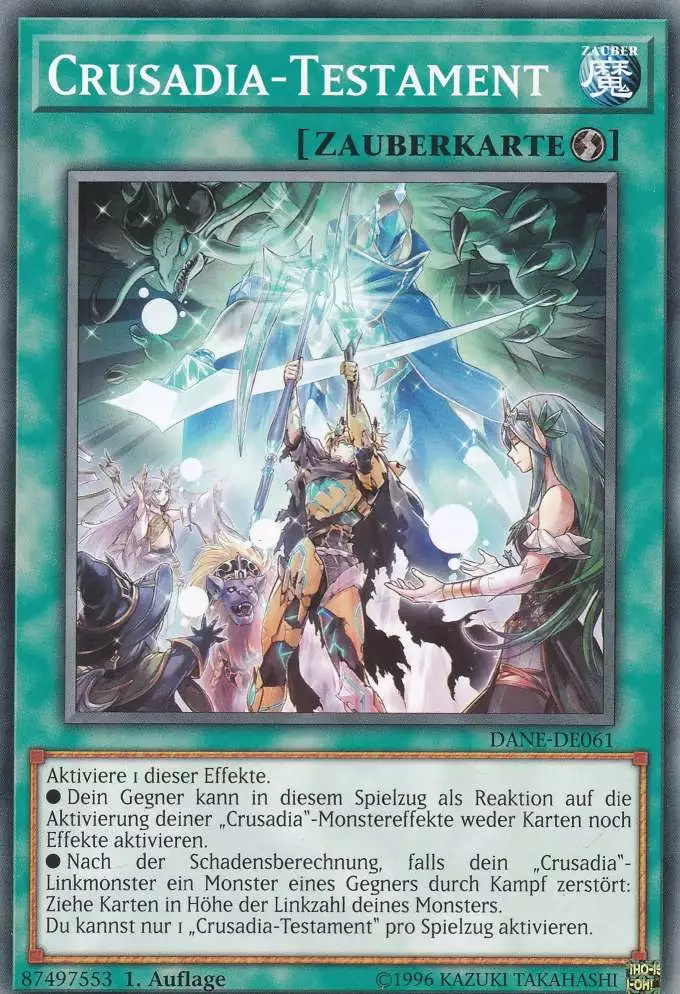 Crusadia-Testament DANE-DE061 ist in Common Yu-Gi-Oh Karte aus Dark Neostorm 1.Auflage