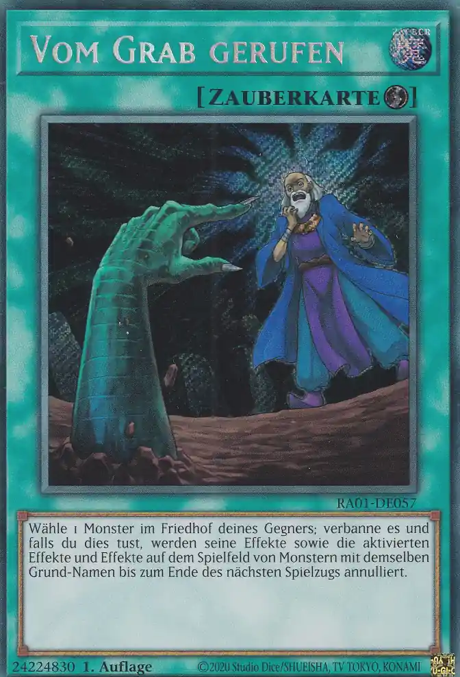 Vom Grab gerufen RA01-DE057 ist in Secret Rare Yu-Gi-Oh Karte aus 25th Anniversary Rarity Collection 1.Auflage