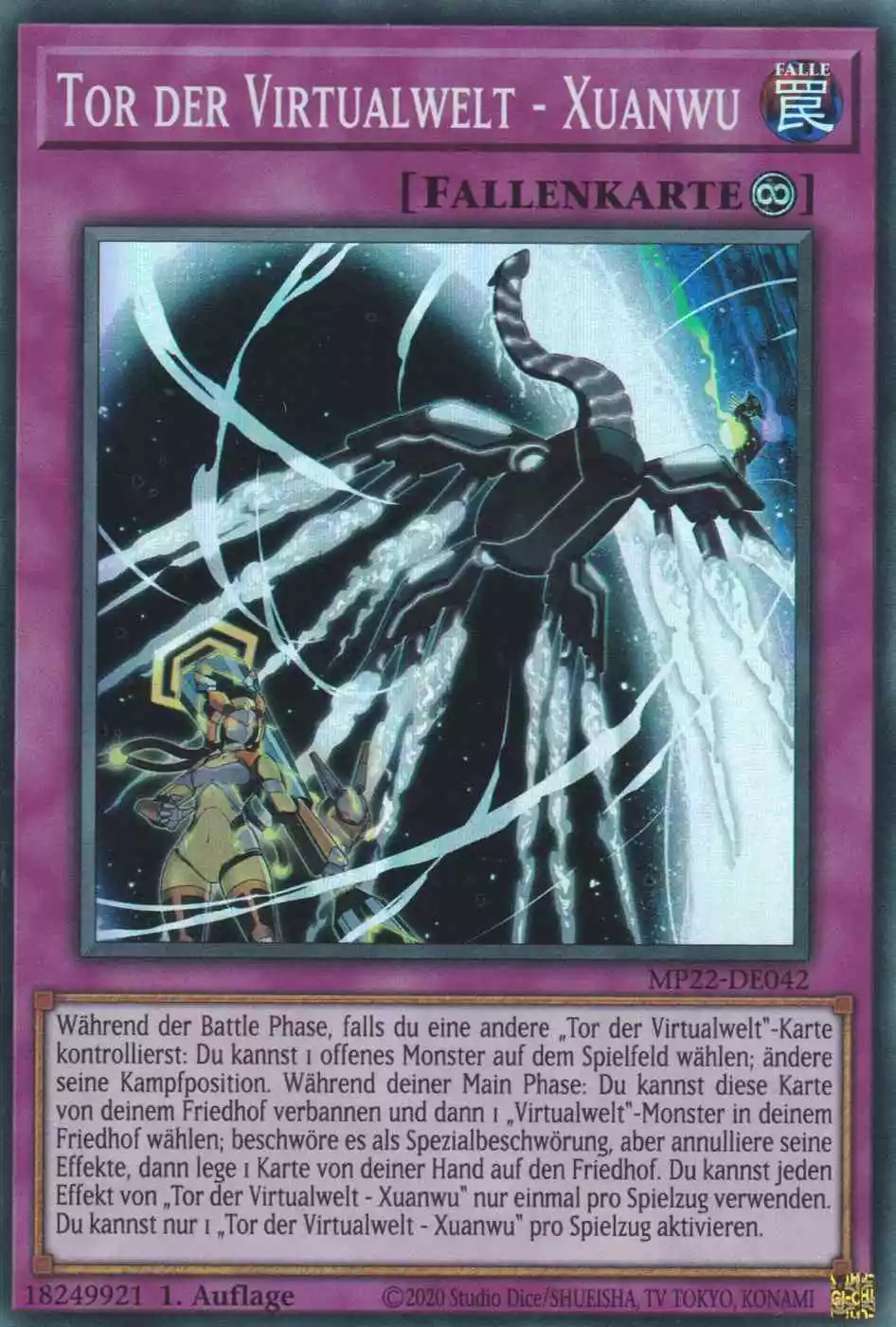 mp22-de042-tor-der-virtualwelt-xuanwu-super-rare-tin-of-the-pharaoh-s-gods Tor der Virtualwelt - Xuanwu MP22-DE042 ist in Super Rare Yu-Gi-Oh Karte aus Tin of the Pharaoh’s Gods 1.Auflage
