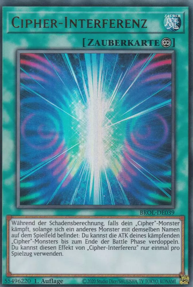 Cipher-Interferenz BROL-DE039 ist in Ultra Rare Yu-Gi-Oh Karte aus Brothers of Legend 1.Auflage