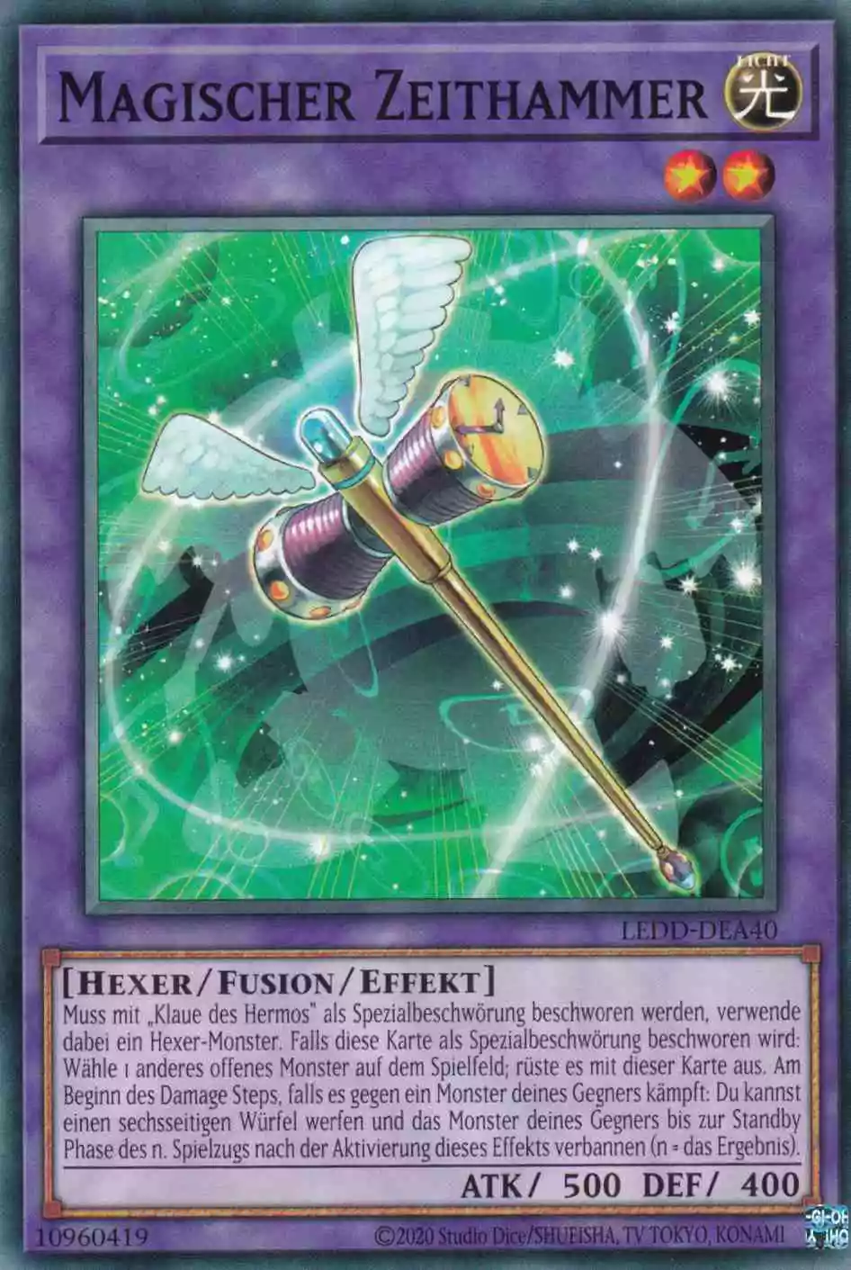 Magischer Zeithammer LEDD-DEA40 ist in Common Yu-Gi-Oh Karte aus Legendary Dragon Decks unlimitiert