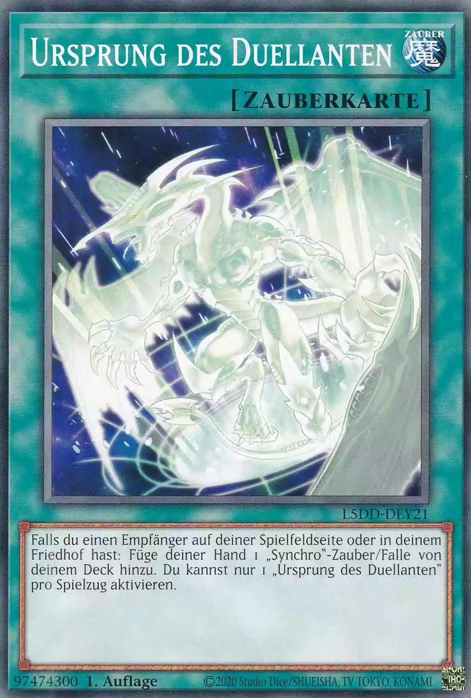 Ursprung des Duellanten Common L5DD-DEY21 Yugioh Karte Ursprung des Duellanten L5DD-DEY21 ist in Common Yu-Gi-Oh Karte aus Legendary 5D’s Decks 1.Auflage