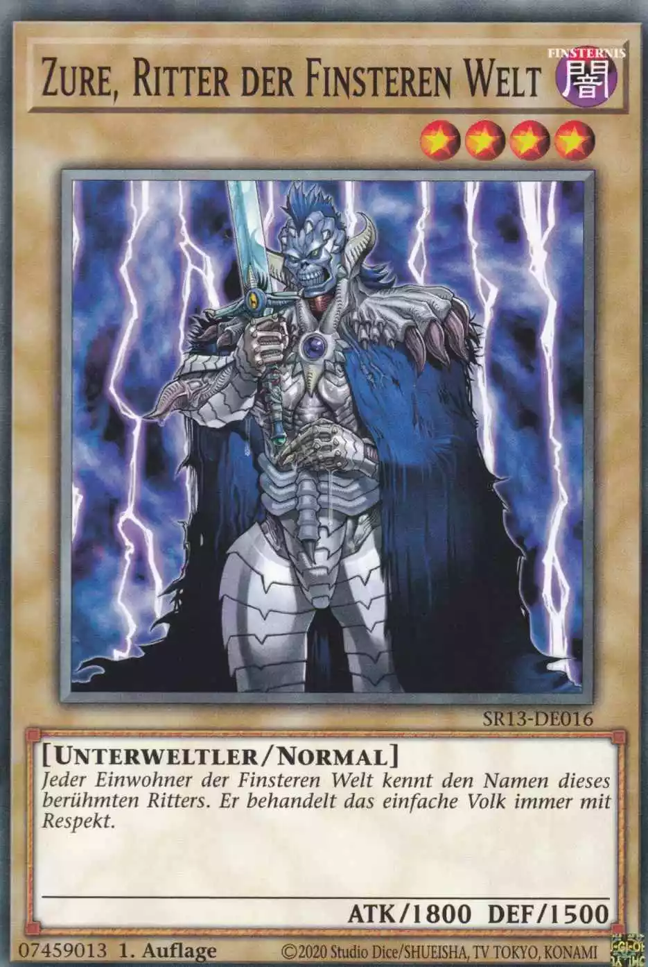 Zure, Ritter der Finsteren Welt SR13-DE016 ist in Common Yu-Gi-Oh Karte aus Dark World 1.Auflage