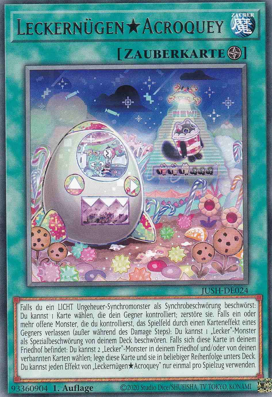 Leckernügen★Acroquey JUSH-DE024 ist in Rare Yu-Gi-Oh Karte aus Justice Hunters 1.Auflage