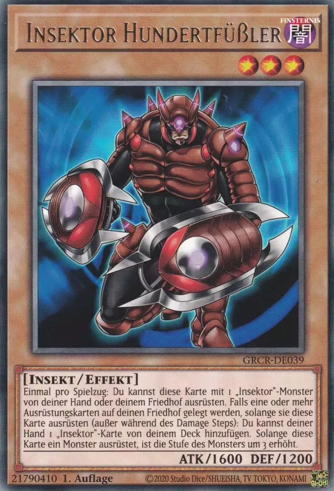 Insektor Hundertfüßler GRCR-DE039 ist in Rare Yu-Gi-Oh Karte aus The Grand Creators 1.Auflage