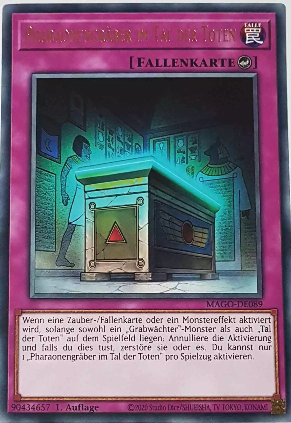 Pharaonengräber im Tal der Toten MAGO-DE089 ist in Gold Rare Yu-Gi-Oh Karte aus Maximum Gold 1. Auflage