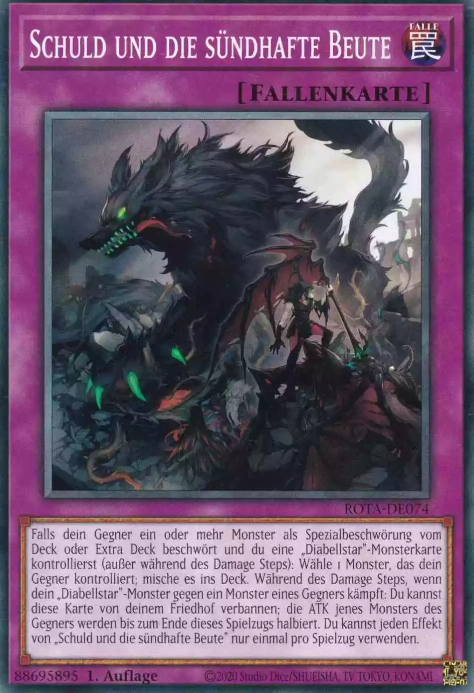 Schuld und die sündhafte Beute ROTA-DE074 ist in Common Yu-Gi-Oh Karte aus Rage of the Abyss 1.Auflage