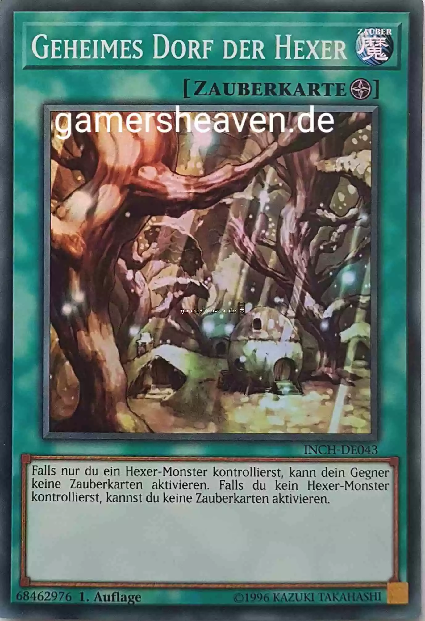 Geheimes Dorf der Hexer INCH-DE043 ist in Super Rare Yu-Gi-Oh Karte aus The Infinity Chasers 1.Auflage