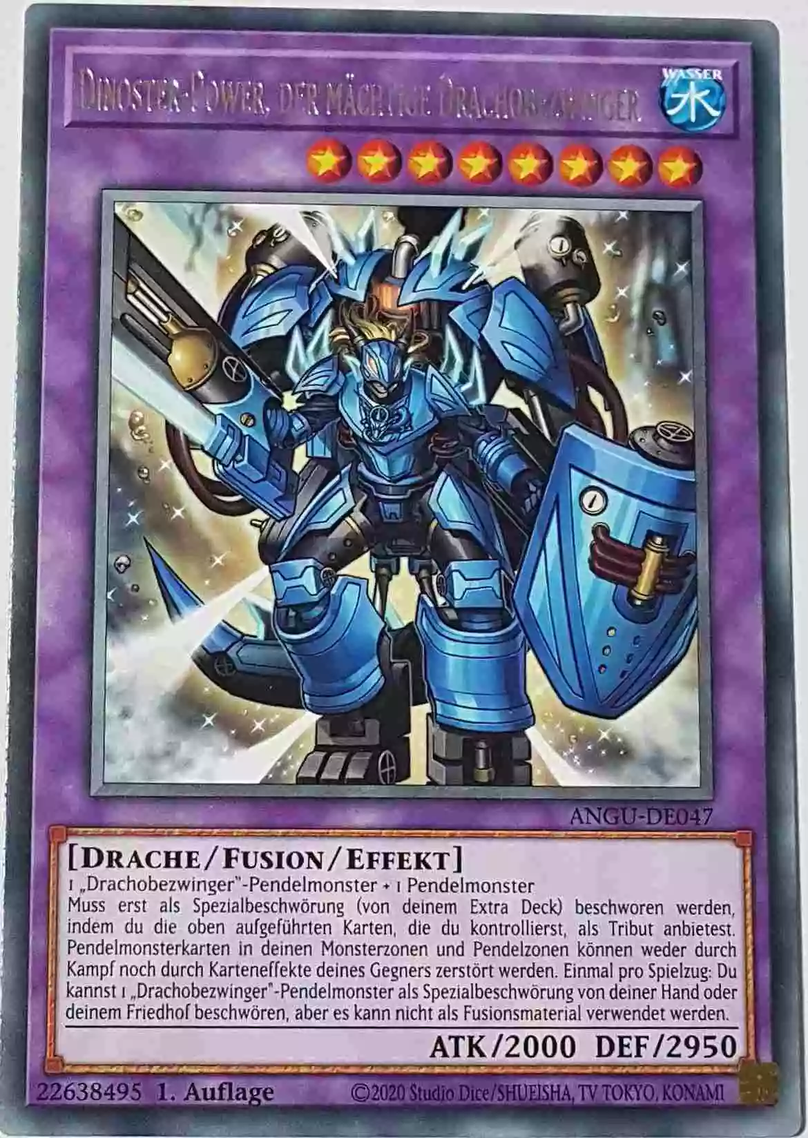 Dinoster-Power, der mächtige Drachobezwinger ANGU-DE047 ist in Rare Yu-Gi-Oh Karte aus Ancient Guardians 1.Auflage