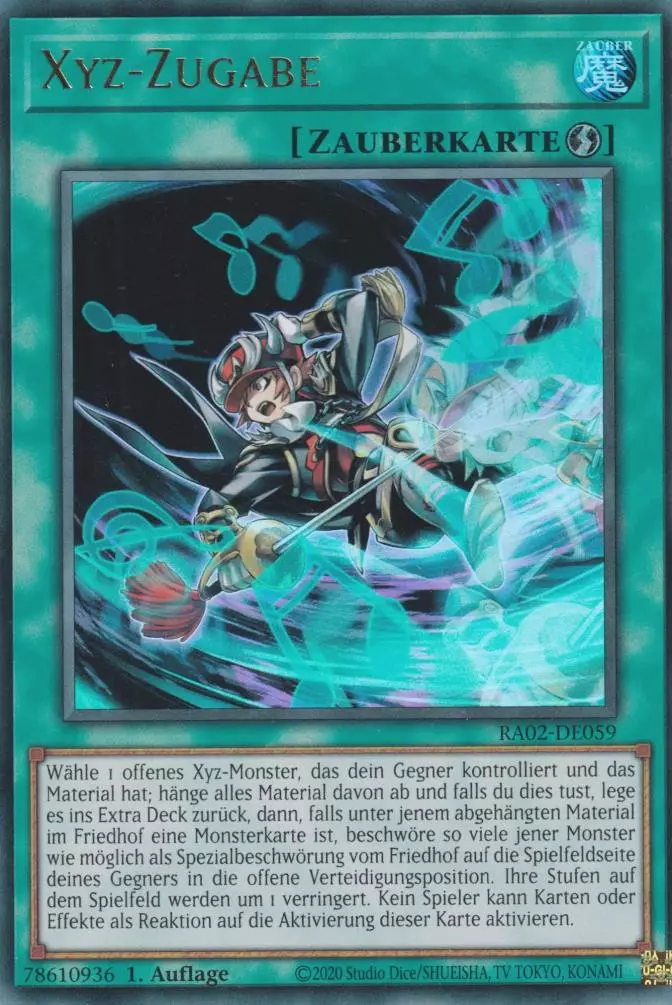 Xyz-Zugabe RA02-DE059 ist in Ultra Rare Yu-Gi-Oh Karte aus 25th Anniversary Rarity Collection 2 1.Auflage