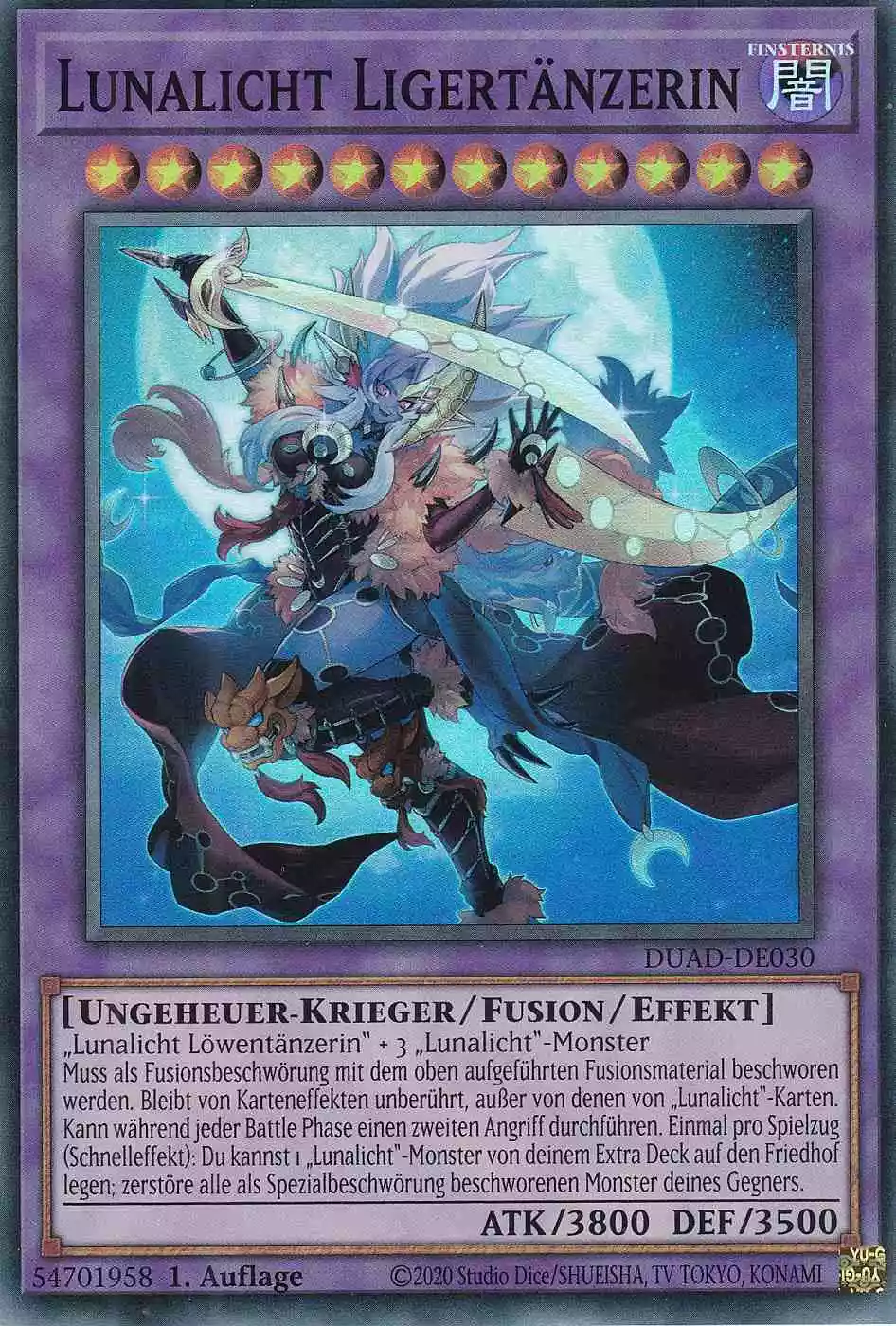 Lunalicht Ligertänzerin DUAD-DE030 ist in Super Rare Yu-Gi-Oh Karte aus Duelist’s Advance 1.Auflage