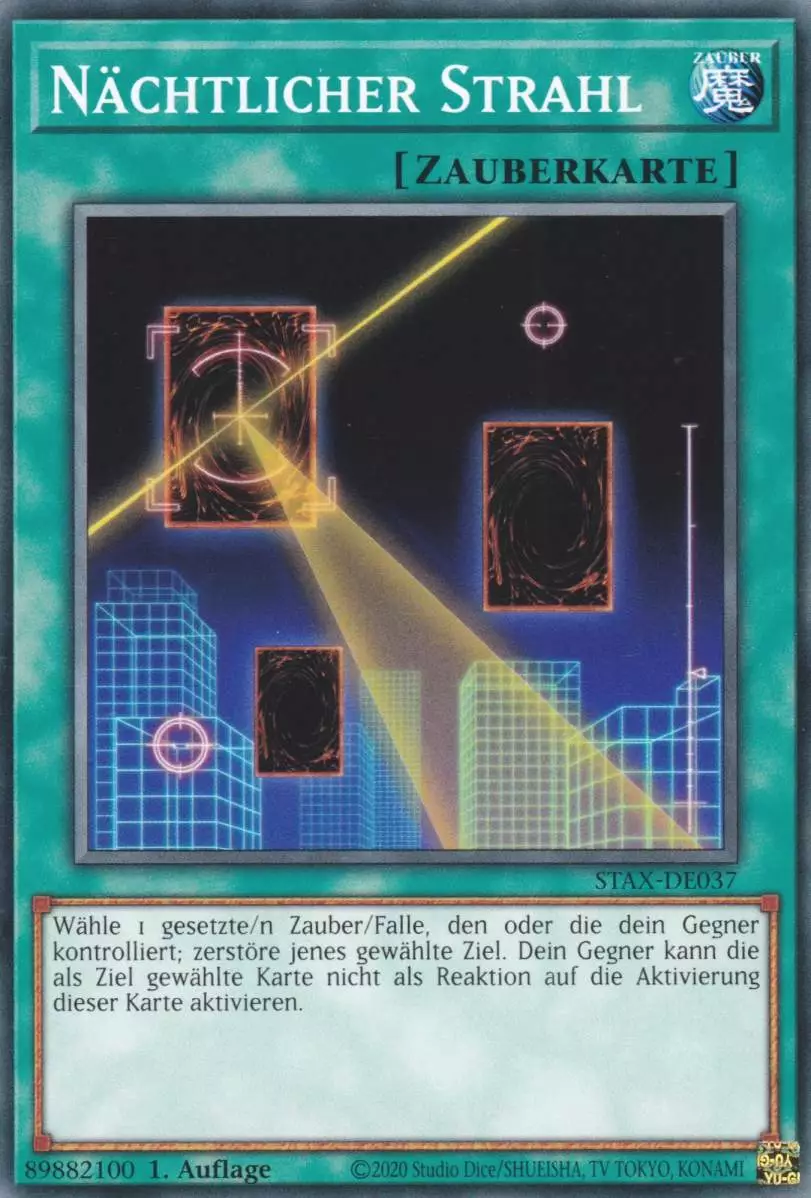 Nächtlicher Strahl STAX-DE037 ist in Common Yu-Gi-Oh Karte aus 2-Player Starter Set 1.Auflage