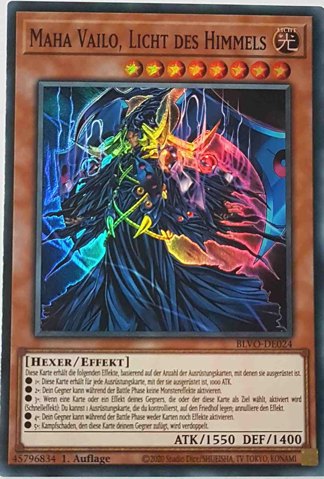 Maha Vailo, Licht des Himmels BLVO-DE024 ist in Super Rare Yu-Gi-Oh Karte aus Blazing Vortex 1.Auflage