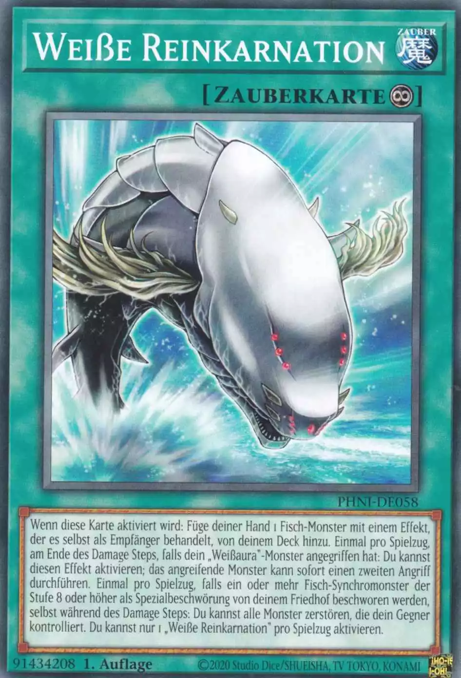 Weiße Reinkarnation PHNI-DE058 ist in Common Yu-Gi-Oh Karte aus Phantom Nightmare 1.Auflage