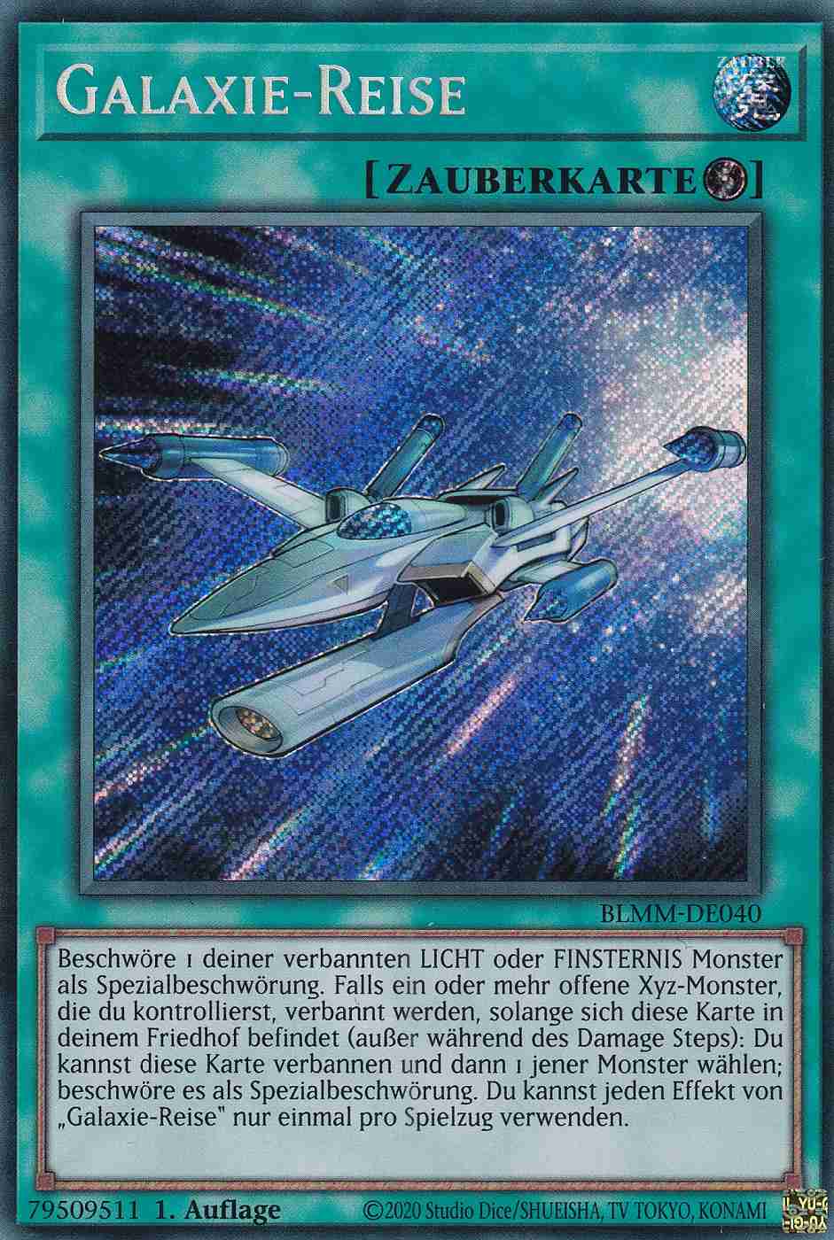 Galaxie-Reise BLMM-DE040 ist in Secret Rare Yu-Gi-Oh Karte aus Battles of Legend Monster Mayhem 1.Auflage