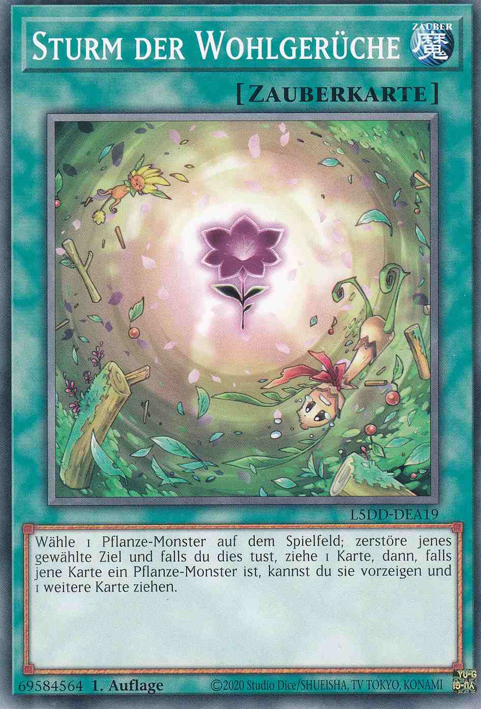 Sturm der Wohlgerüche Common L5DD-DEA19 Yugioh Karte Sturm der Wohlgerüche L5DD-DEA19 ist in Common Yu-Gi-Oh Karte aus Legendary 5D’s Decks 1.Auflage