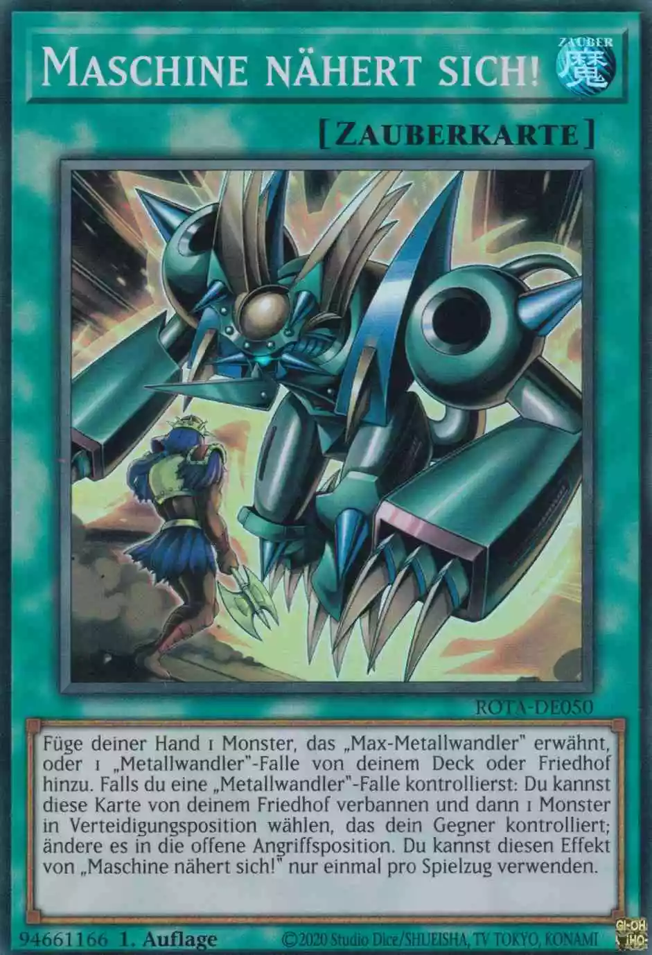 Maschine nähert sich! ROTA-DE050 ist in Super Rare Yu-Gi-Oh Karte aus Rage of the Abyss 1.Auflage