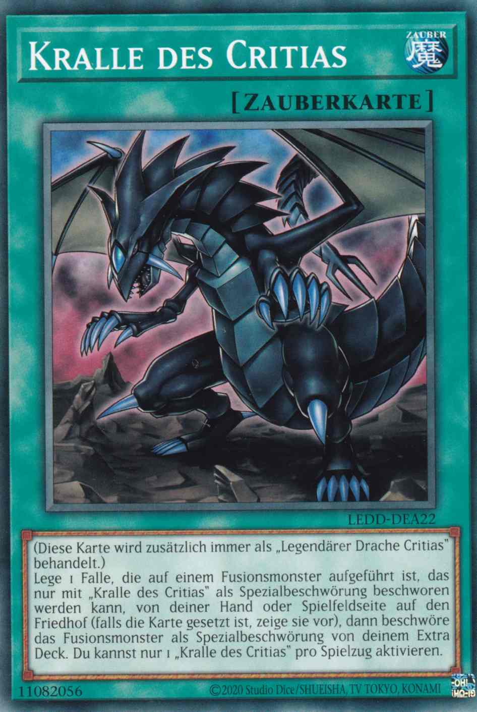 Kralle des Critias LEDD-DEA22 ist in Common Yu-Gi-Oh Karte aus Legendary Dragon Decks unlimitiert