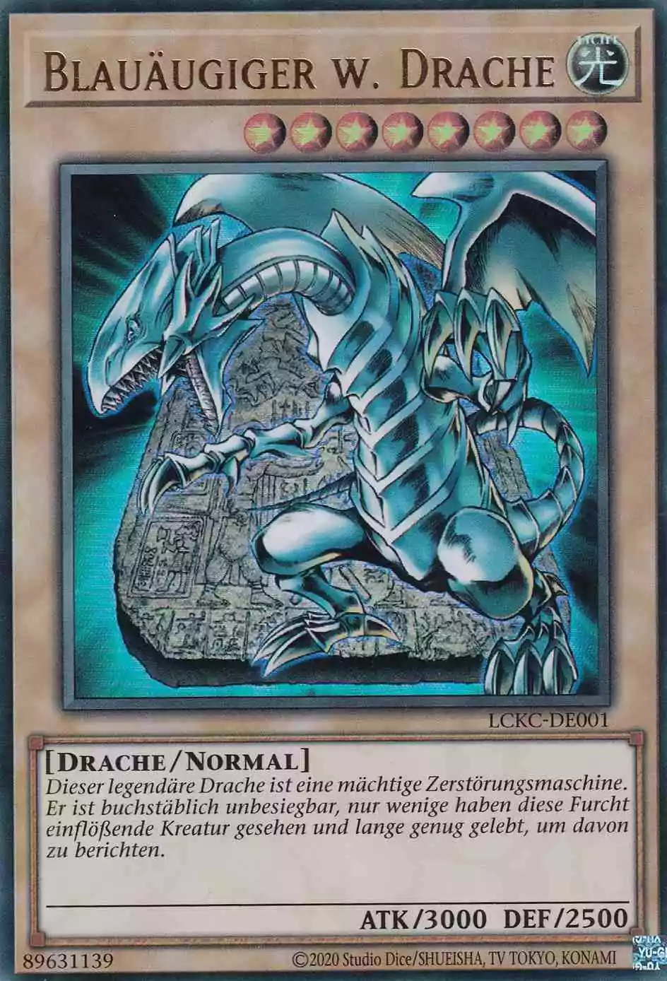 Blauäugiger w. Drache LCKC-DE001-V3 ist in Ultra Rare Yu-Gi-Oh Karte aus Legendary Collection Kaiba unlimitiert