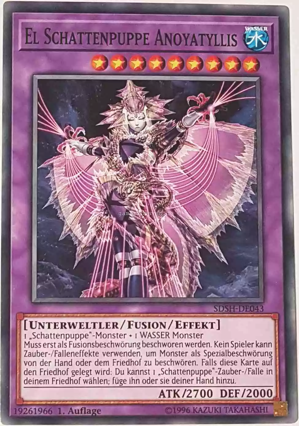 El Schattenpuppe Anoyatyllis SDSH-DE043 ist in Common Yu-Gi-Oh Karte aus Shaddoll Showdown 1.Auflage