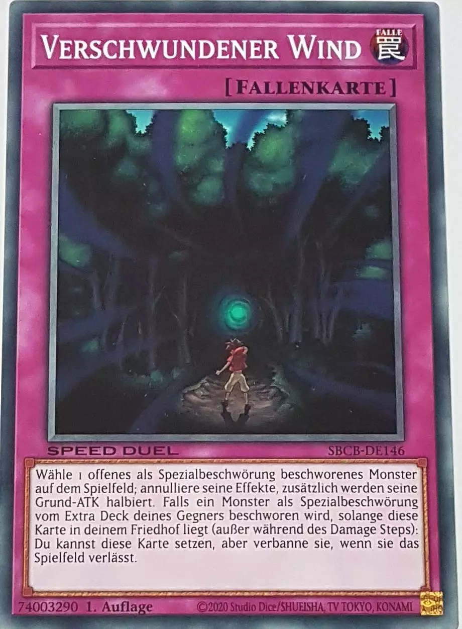 Verschwundener Wind SBCB-DE146 ist in Common Yu-Gi-Oh Karte aus Speed Duel Battle City Box 1. Auflage
