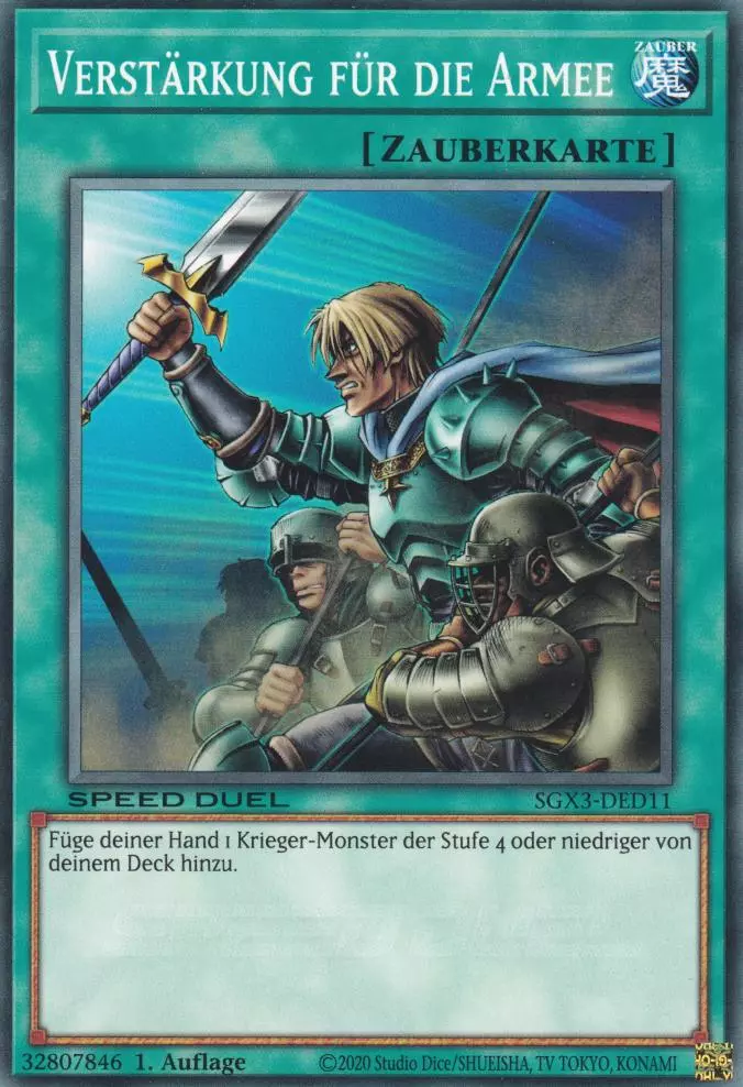 Verstärkung für die Armee SGX3-DED11 ist in Common Yu-Gi-Oh Karte aus Speed Duel GX: Duelists of Shadows 1.Auflage