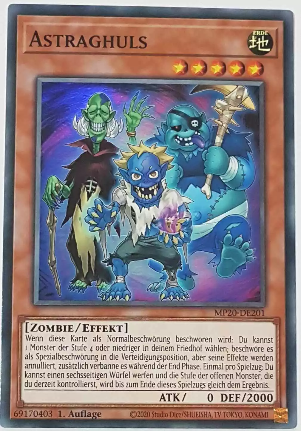 Astraghuls MP20-DE201 ist in Super Rare Yu-Gi-Oh Karte aus 2020 Tin of Lost Memories 1.Auflage