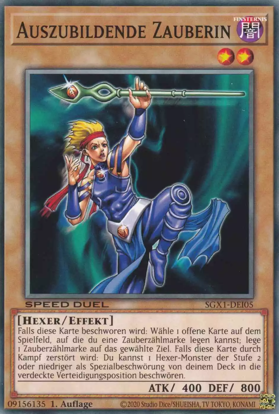 Auszubildende Zauberin SGX1-DEI05 ist in Common Yu-Gi-Oh Karte aus Speed Duel GX Duel Academy Box 1.Auflage