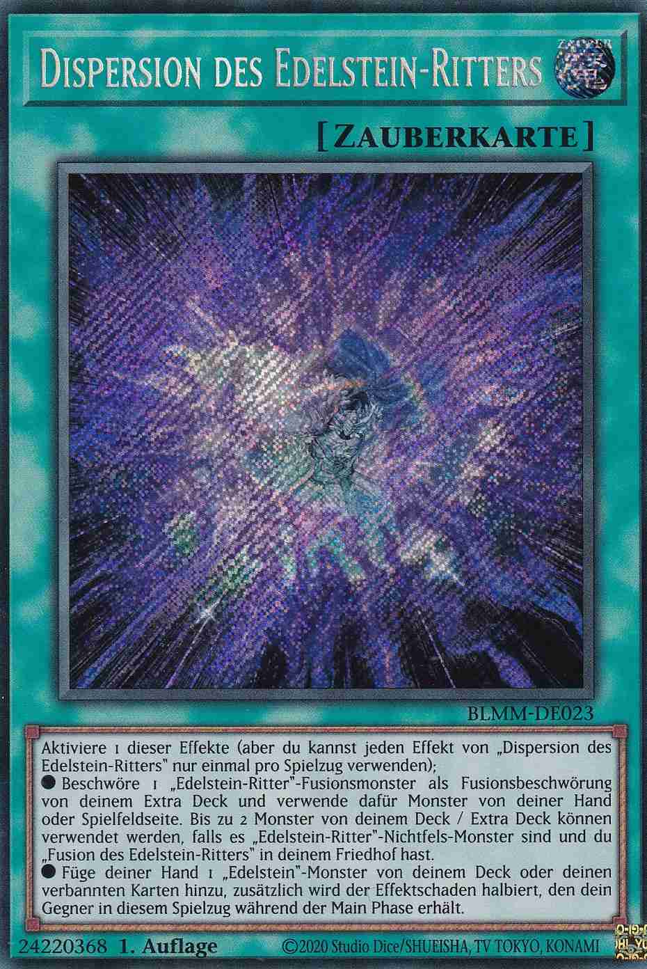 Dispersion des Edelstein-Ritters BLMM-DE023 ist in Secret Rare Yu-Gi-Oh Karte aus Battles of Legend Monster Mayhem 1.Auflage