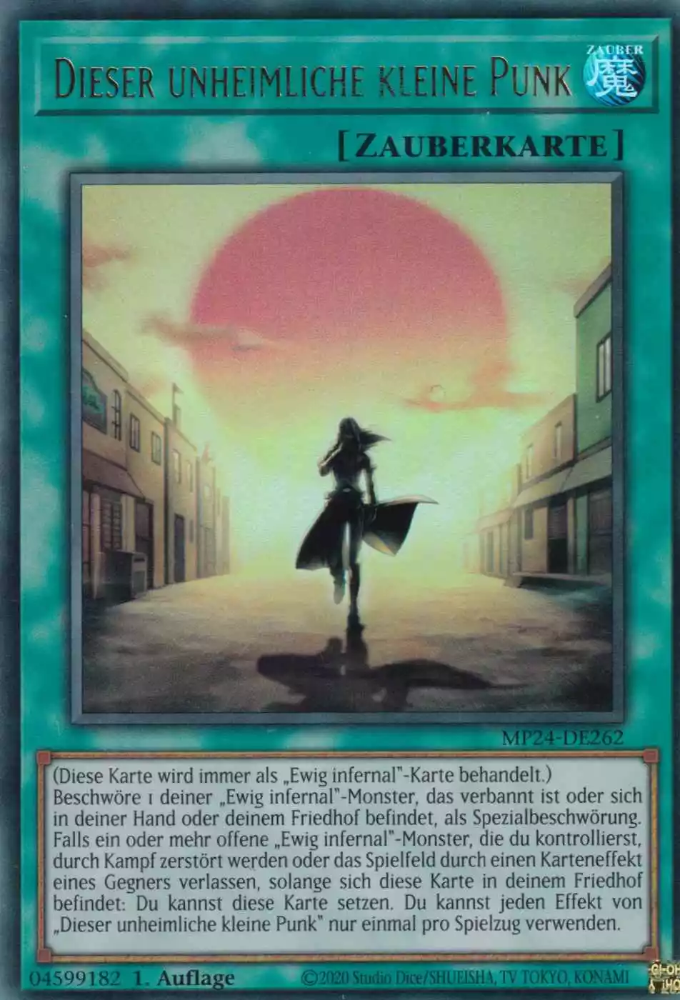 Dieser unheimliche kleine Punk MP24-DE262 ist in Ultra Rare Yu-Gi-Oh Karte aus 25th Anniversary Tin Dueling Mirrors 1.Auflage